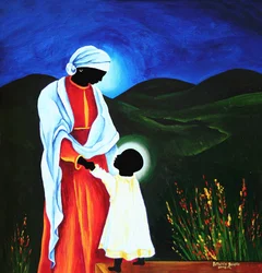 Madonna e criança - Primeiros passos, 2008 (acrílico sobre madeira)